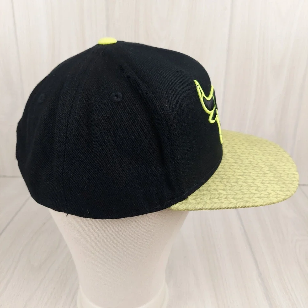 Adidas Chicago Bulls Hat Mens OSFA Black Neon Yellow Embroidered Snapback Cap